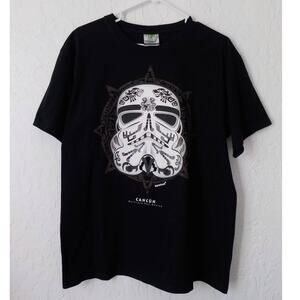 Star Wars Black T-Shirt Men Large Graphic Tee White Print Cancun Mexico Karani